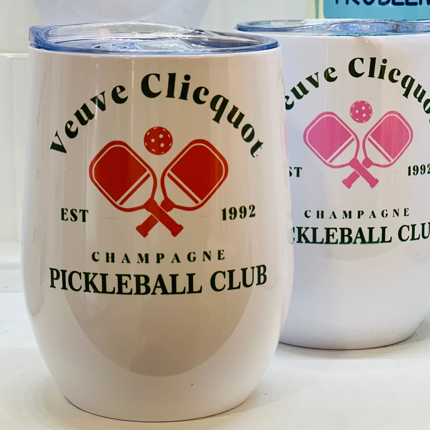 Veuve Clicquot pickleball club wine tumbler