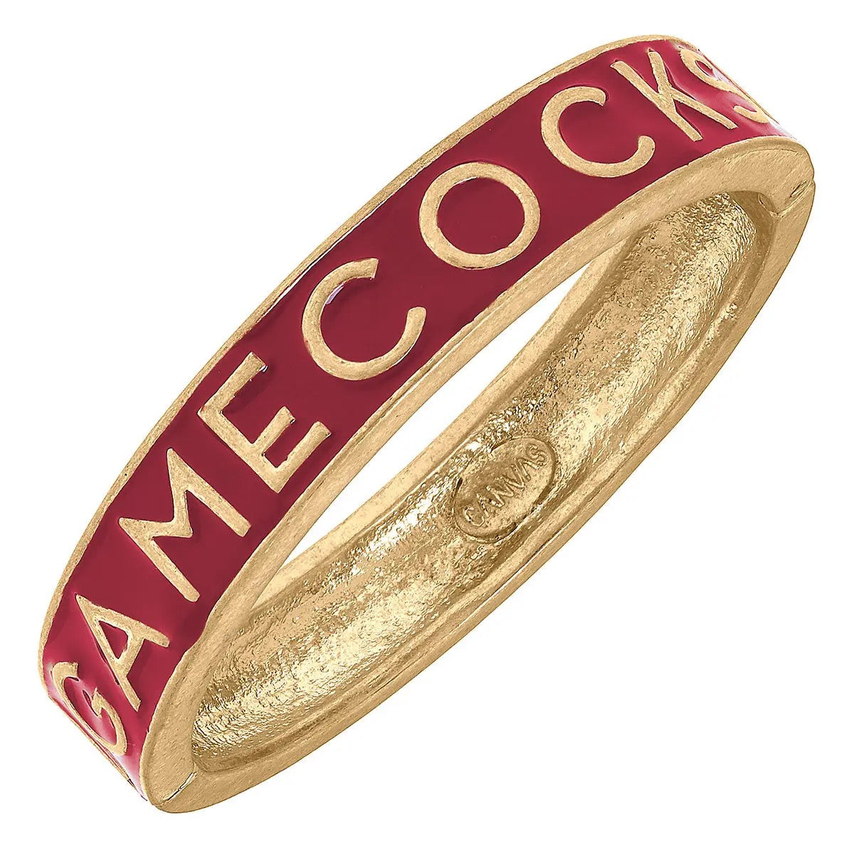 Gamecocks Gold and Enamel Hinge Bangle Bracelet