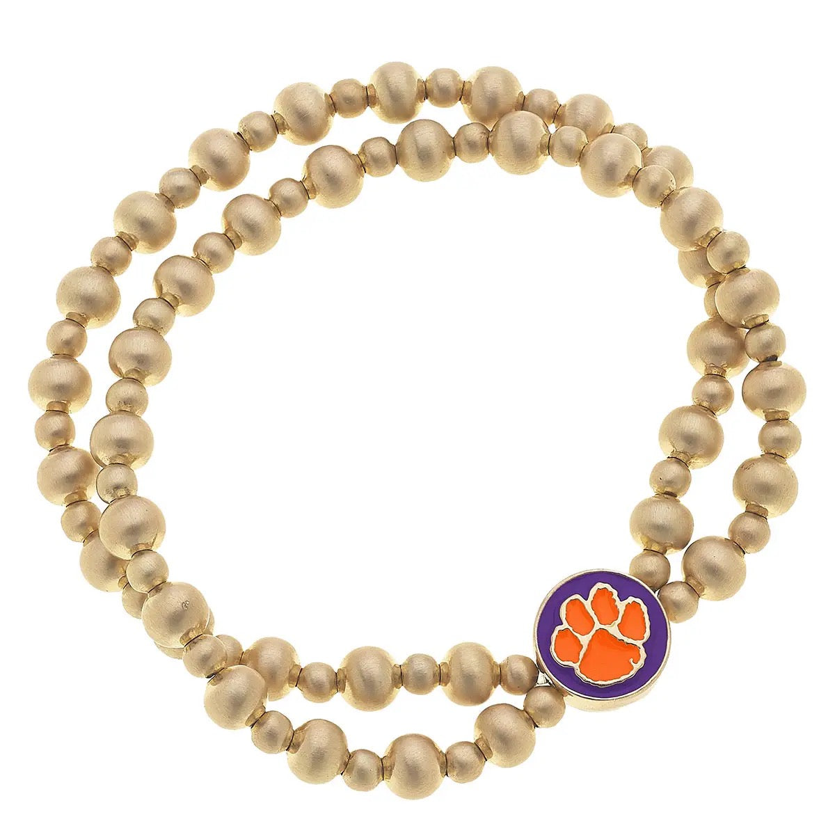 Clemson Double Beaded Bracelet