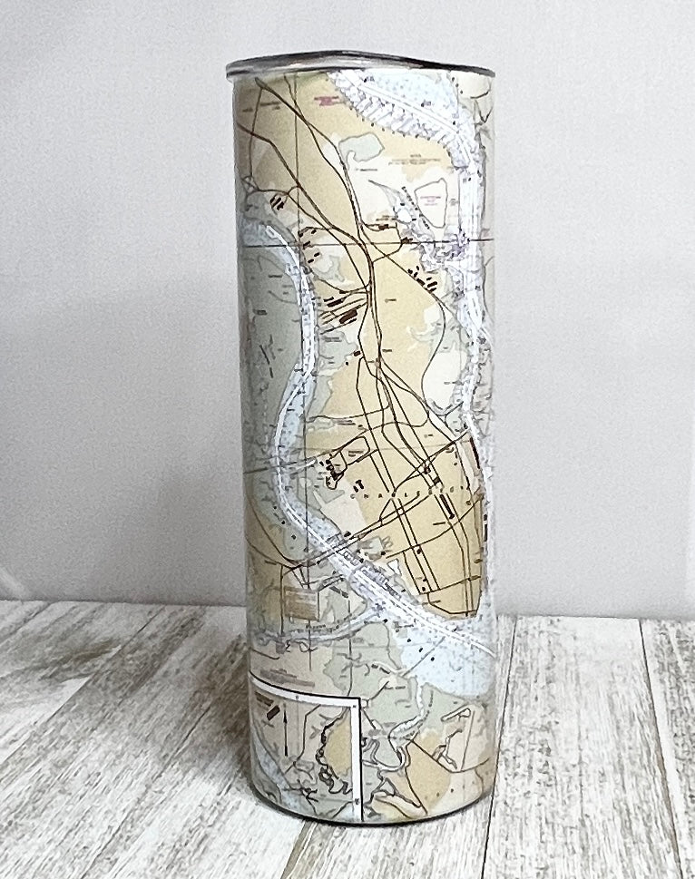 Charleston Harbor Nautical Chart Tumbler