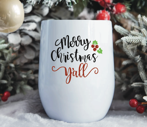 Merry Christmas Wine Tumbler