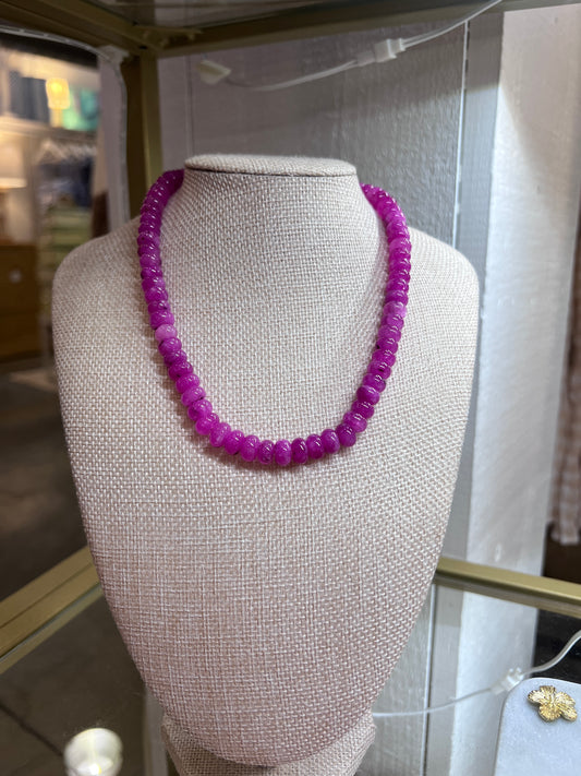 Hot Pink Candy Bead Necklaces