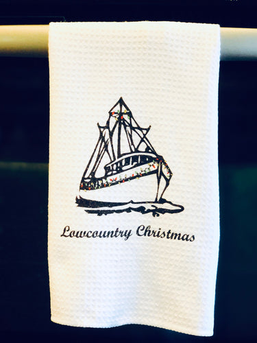 Lowcountry Christmas kitchen towel