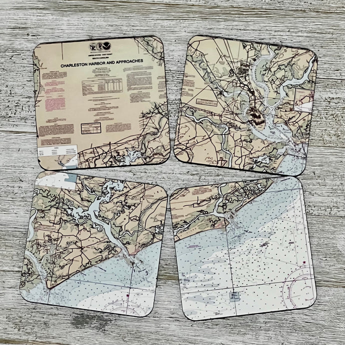 Charleston Harbor Chart Coasters