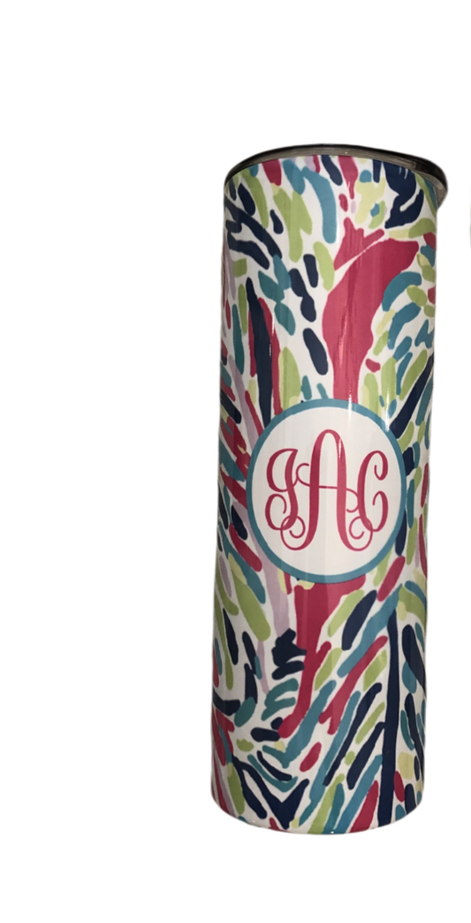 Lilly Inspired Printed Skinny Tumbler