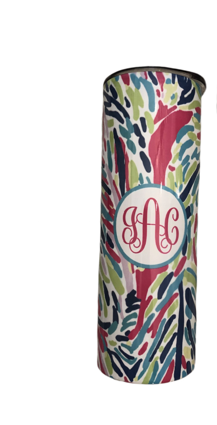 Lilly Inspired Printed Skinny Tumbler