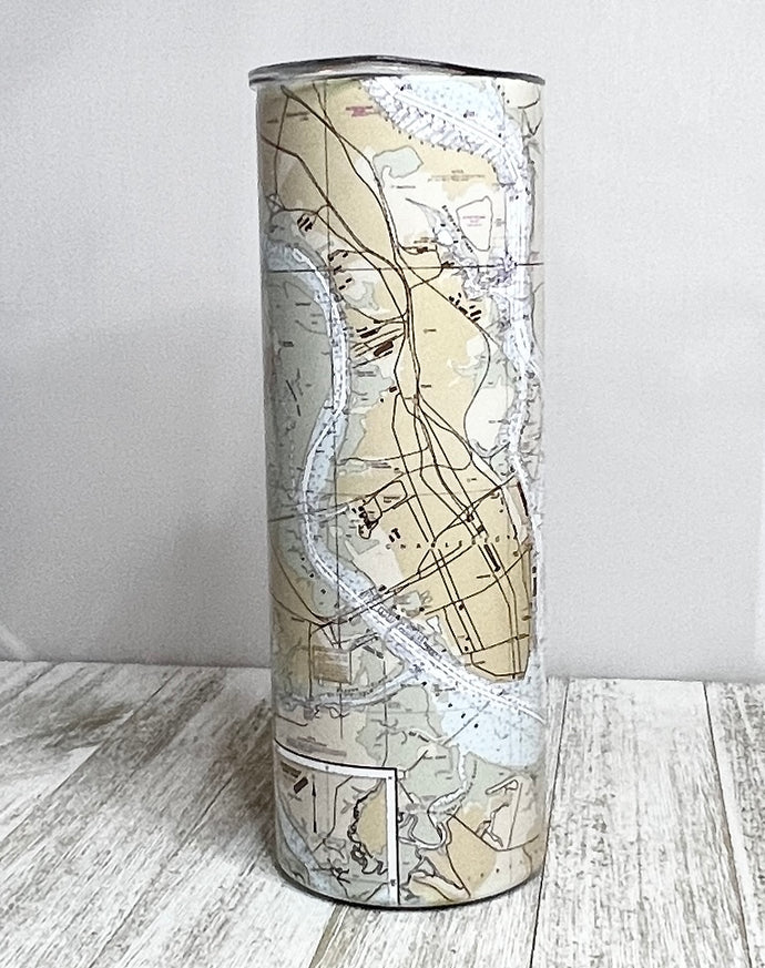 Charleston Harbor Nautical Chart Tumbler
