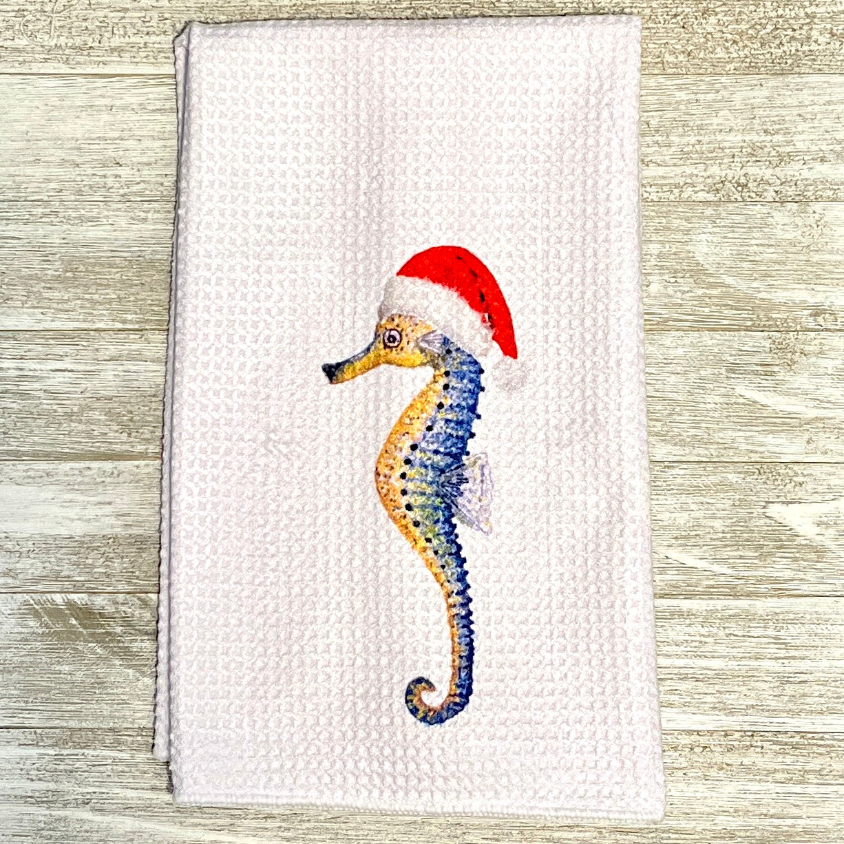 Seahorse Santa Christmas Towel