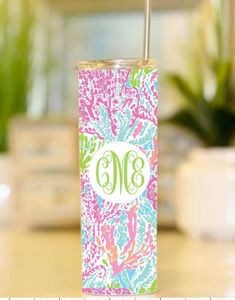 Lilly Inspired Printed Skinny Tumbler