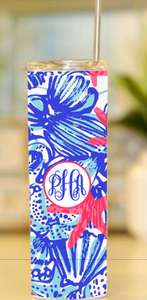 Lilly Inspired Printed Skinny Tumbler