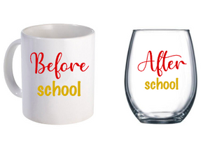 Before and After School Drinkware set