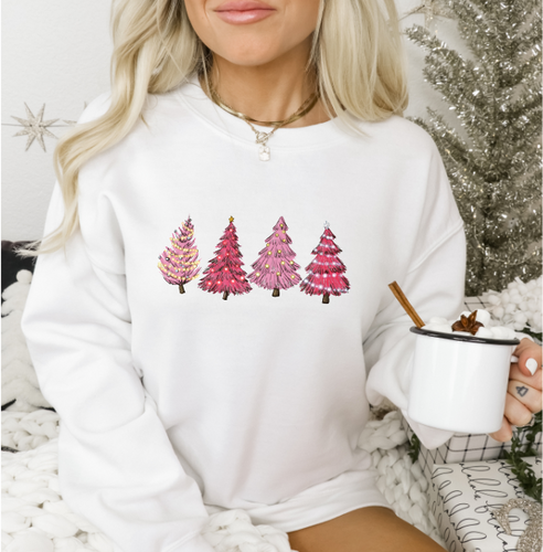 Pink Christmas Trees Sweatshirt