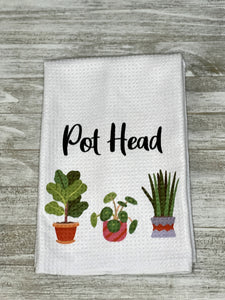 Pot Head.  Kitchen Hand Tea Towel