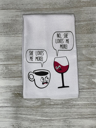 For the love of coffee and wine towel
