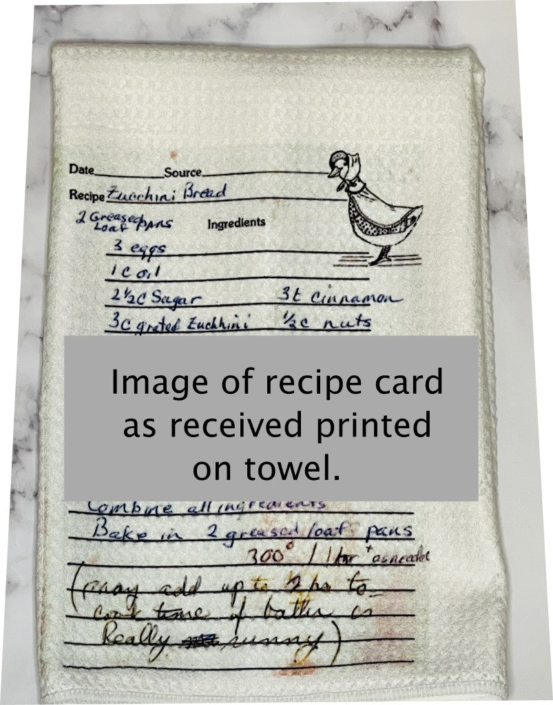 Recipe Towel - Please see description